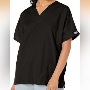 Small Black V-Neck Scrub Top and Flare Leg Pants in EUC